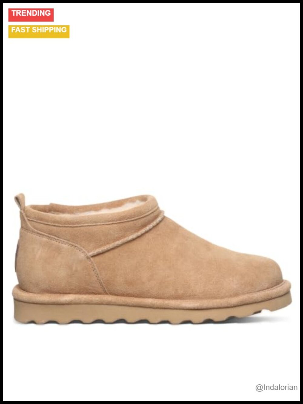 Suede Super Shorty Ankle Boots Wool Blend Lined Winter